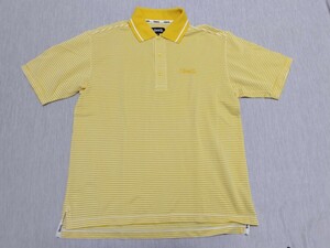 ＼送料込み！／【Ashworth】アシュワース 半袖 ポロシャツ 黄色 イエロー ボーダー サイズM ゴルフウェア GOLF スポーツ ファッション