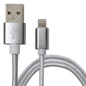 『1.5m/150cm』ナイロンメッシュケーブルiPhone用 充電ケーブル USBケーブル iPhone iPad iPod ホワイト/白