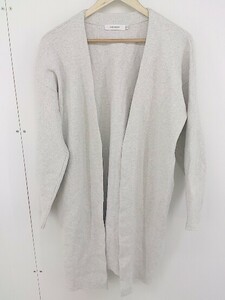 ◇ MOUSSY マウジー コットン ニット セーター 長袖 ロングカーディガン サイズF ライトグレー レディース