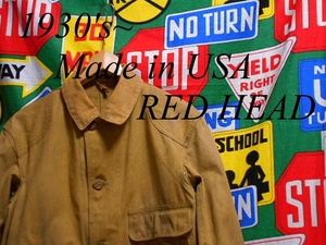 ★雰囲気系の1着★Made in USA製アメリカ製RED HEADレッドヘッドビンテージハンティングジャケット30s40s30年代40年代AラインシルエットSM