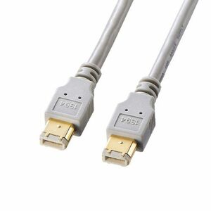 IEEE1394ケーブル 6pin-6pin 3m ライトグレー FireWire KE-1394-3K サンワサプライ 送料無料 新品