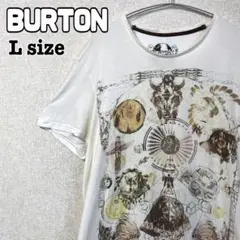 シングルステッチ BURTON バートン アートtシャツ Lサイズ 白 海外古着