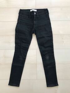 GAP WOMAN BLACK DENIM PANTS ギャップ ブラック デニム パンツ ストレッチ テーパード センター プレス デザイン ヴィンテージ ストレート