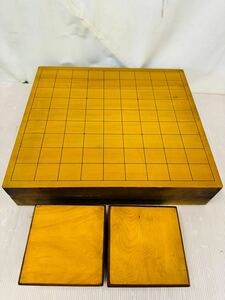 10e99 必見! 中古 現状品 将棋盤 厚み7.7cm へそあり 将棋駒台 卓上将棋盤用駒台付 木製