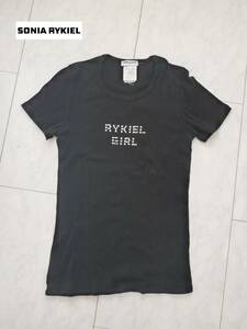 SONIA RYKIEL(ソニアリキエル)★黒　ラインストーン　半袖　Tシャツ　XS