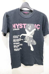 即決 2000年代初頭 HYSTERIC GLAMOUR ヒステリックグラマー ガールフォト ＆ メッセージプリント Tシャツ ブラック系 レディースフリー 黒