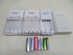 4台セット★Panasonic/SANYO BQ-CC08/BQ-CC23/NC-TG1 ニッケル電池充電器 Eneloop パナソニック サンヨー 単3電池/単4電池付 13080★！！