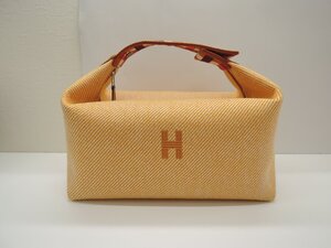 【未使用】 エルメス HERMES ブリッドアブラック GM オレンジ ポーチ ハンドバッグ BRB・バッグ・財布