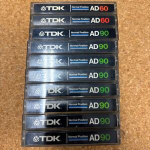 TDK カセットテープ　10本セット 【AD60.90】昭和期オールドモデル 当時物 昭和レトロ コンパクトカセット ノーマルポジション 