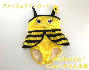 ■最後!新品!USA【Candlesticks 】Cuteハチさんワンピース水着2T