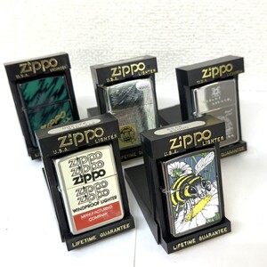 F835-K52-99▲ Zippo ジッポ オイルライター 5点セット ロゴ ミツバチ 第一回コンテスト受賞作品 中華民国海軍海戦隊 USA etc