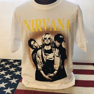 90年代バンド ニルヴァーナ　Nirvana L バンドTシャツ ロックTシャツ　..