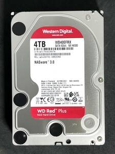 【送料無料】　★ 4TB ★　WD Red / WD40EFRX　【使用時間：1075ｈ】　2021年製　良品　3.5インチ　内蔵HDD　Western Digital RED　