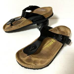 BIRKENSTOCK GIZEH ビルケンシュトック ギゼ　エナメルサンダル　36 23cm ブラック　＊A