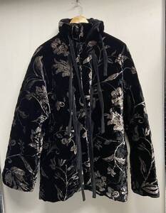 【LEH レー】LEH878 QUILTED CHINA JACKET ブルゾン Mサイズ ブラック レーヨン ベロアキルティング 2405oki h