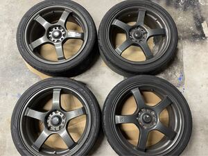 RAYS レイズ gram LIGHTS グラムライツ T57-RC 17インチ 7J +50 PCD114.3 5穴 5H ホイール 4本 ADVAN FLEVA 215/40R17