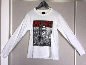 RED HOT CHILI PEPPERS ロンT 長袖 シャツ サイズS ホワイト レッドホットチリペッパーズ TATTOO タトゥーガール トライバル USED古着 即決