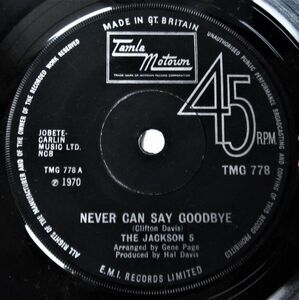 英7 Jackson 5 Never Can Say Goodbye TMG778 Tamla Motown /00080