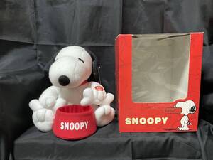 SNOOPY スヌーピー ☆ぬいぐるみ・小物入れ・置物☆未使用・箱付・レトロ・ジャンク