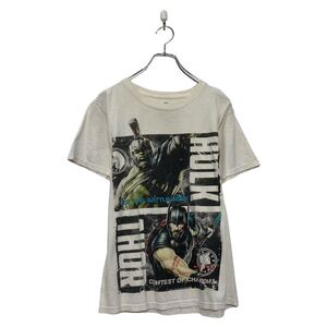 MARVEL 半袖 プリント Tシャツ マーベル S ホワイト ハルク マイティーソー クルーネック 古着卸 アメリカ仕入 a607-6486