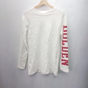 ◇ GOLDEN GOOSE 袖ロゴプリント カジュアル 長袖 ロングＴシャツ サイズXXS ホワイト レッド レディース E 1405140036565