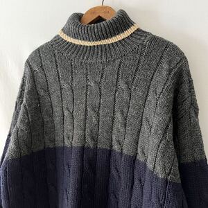 90s OLD J crew ウール タートルネック ケーブル セーター XL ビンテージ 90年代 オールド Jクルー Jcrew ニット オリジナル ヴィンテージ