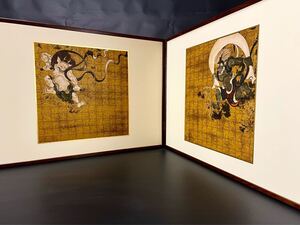 【美品】「母」 俵屋宗達 風神雷神 風炉先屏風 美術工芸 元箱 （131①）