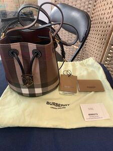 Burberry ブラウン ミニ TB バケットバッグ 0109-1