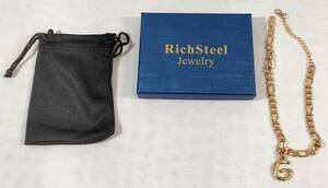 【1円出品】Richsteel アンクレット ゴールド イニシャルG チャーム フィガロチェーン 調整可能 ファッション 夏