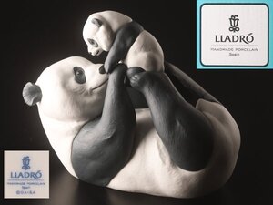 【琴》送料無料 LLADRO リヤドロ パンダの親子 共箱 WM331