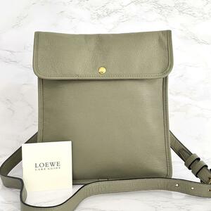 ロエベ LOEWE ショルダーバッグ カーフレザー グレー ヴィンテージ　2-24614