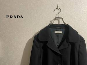 ◯ イタリア製 PRADA ４つボタン テーラード ジャケット / プラダ ブラック 黒 42 Ladies #Sirchive