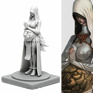 【新品】36mm KINGDOM DEATH キングダム・デス Mother マザー 女性戦士 未塗装 レジン製 組み立て キット フィギュア プラモデル H141