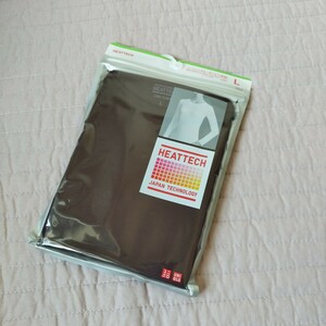 未使用 タグ付 ユニクロ 長袖 ヒートテック クルーネックT サイズ L クルーネック Tシャツ dark brown ●色サイズ違い有り●匿名 送料無料