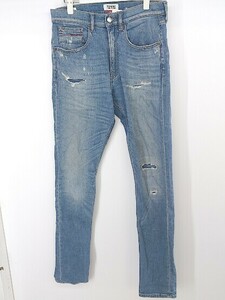 ◇ TOMMY JEANS トミー ジーンズ ダメージ加工 ジーンズ デニム パンツ サイズ29/32 ブルー メンズ P