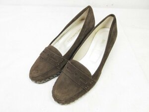 極美品 【ブルーノマリ Bruno Magli】ウェッジソール ローファー スリッポン 婦人靴 (レディース) size34 ダークブラウン系 ■30LZ4493■