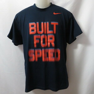 古着 メンズL NIKE/ナイキ BK2 ランニングビルトS Tシャツ 半袖 ジョギング トレーニング ネイビー 433433