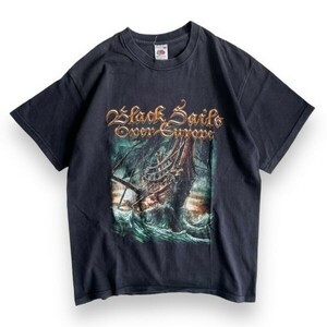 Fruit of the loom製 Black Sails Over Europe ブラック セイルズ ワールドツアー Tシャツ ALESTORM TYR HEIDEVOLK ADORNED BROOD METAL