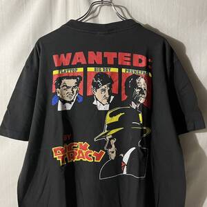 美品 USA製 ミントコンディション 80s 90s DICK TRACY ディックトレイシー Tシャツ ブラック 黒 XL ヴィンテージ OLD DISNEY ディズニー