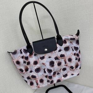 LONGCHAMP ロンシャン トートバッグ ナイロン ロングハンドル　花柄　フラワー　no.92