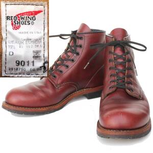 (43511)良品2009年製REDWING9011レッドウィング10.5D(28.5cm) (ベックマン ラウンドトゥ プレーントゥ ブラックチェリー フェザーストーン)