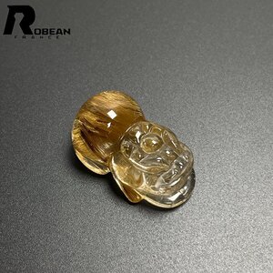 貴重 EU製 定価19万円★ROBEAN・極!極満針ルチルクォーツ・貔貅★パワーストーン 天然石 綺麗 金運 お守り 36.3*19.5*16.3mm M902676