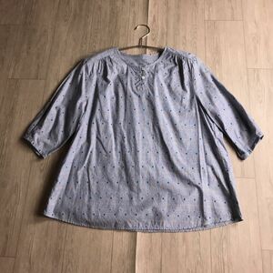 100円スタート☆ simple life シンプルライフ　ネップデザイン　ブラウス　ゆったり