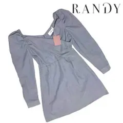 新品未使用 Randy ランディ カシュクール ミニワンピース グレー