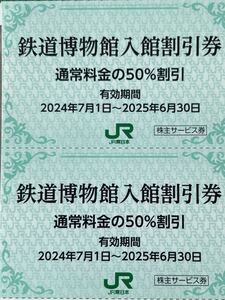 JR東日本 鉄道博物館入館割引券2枚　株主優待 