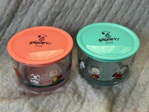 カルディ KALDI スヌーピー SNOOPY クリアコンテナ 2色セット　パッキン容器　容器のみ