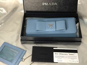 超美品　PRADA プラダ　長財布　ダブルホック　リボン　ASTRALE