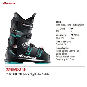 1445447-NORDICA/TREND 3 W レディース スキーブーツ 初級 ワイド幅/25.5