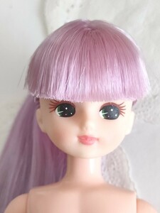 4r722 日本製 リカちゃん 紫 髪の毛 ポニーテール パープル ピンクリップ ドール キャッスル リカちゃん人形 人形本体