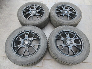 Weds LIONIS 17インチアルミホイルタイヤ4本 17×7J OFF47 PCD114.3 5穴 BRIDGESTONE 225/55R17 ウェッズ